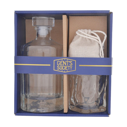 Gibson Gifts Gents Society Decanter Giftset Glass Drinkware Barware