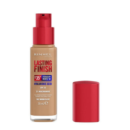 Rimmel Lasting Finish 35HR Foundation SPF20 302 Warm Olive 30ml - OhYouLuckyDuck.com.au