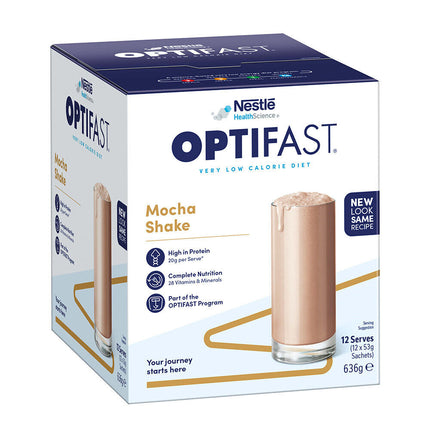 Optifast VLCD Shake Mocha Sachets 12 Pack - OhYouLuckyDuck.com.au