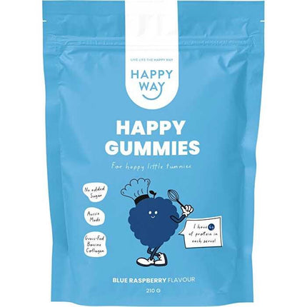 Happy Way Blue Raspberry Gummies with Collagen for Hair Skin and Nails 210 G