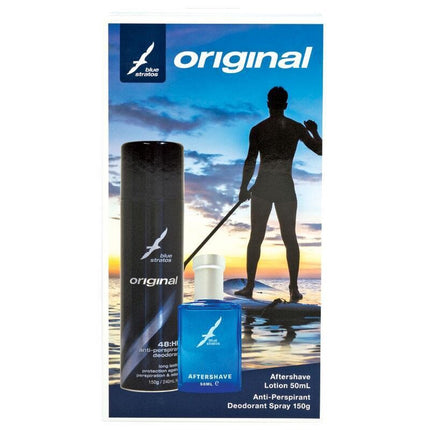 Blue Stratos Aftershave 50ml 2 Piece Gift Set
