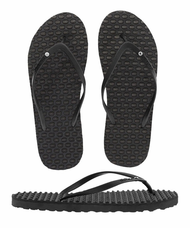 Souls Comfort Australian Massage Thongs Black Out Ladies M6/L8