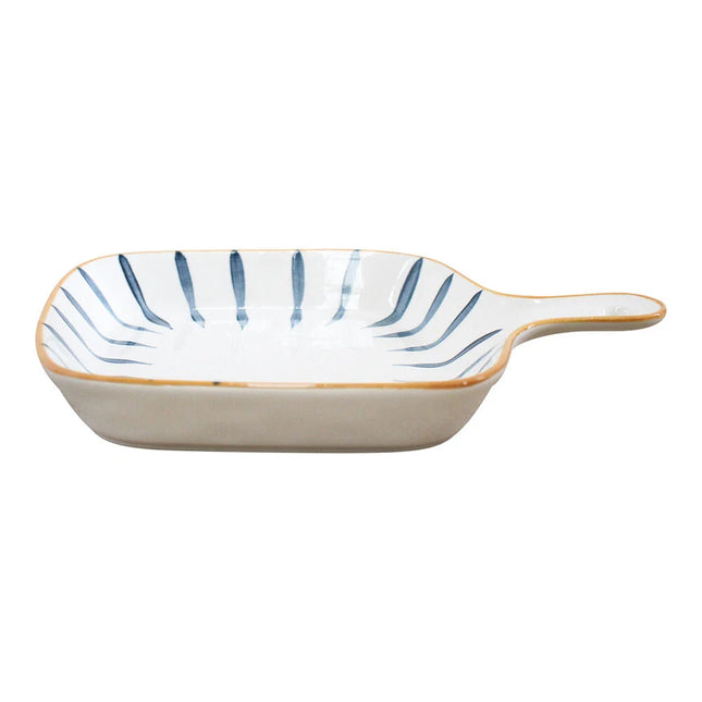 Lavida Dash Ceramic Serving Plate Food Snack Dish Tableware White 23CM