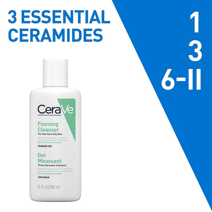 CeraVe Foaming Cleanser for Normal to Oily Skin 88ml