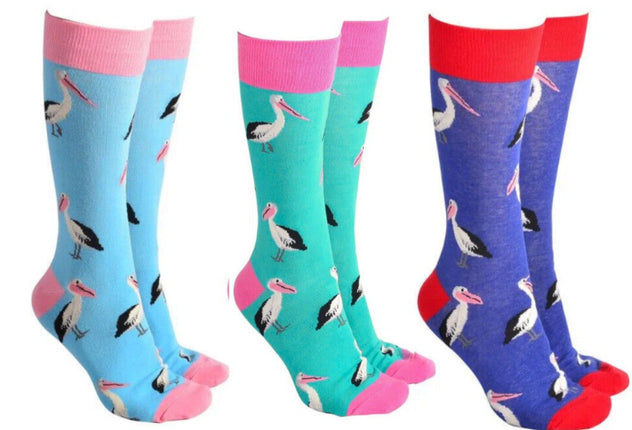 SOCK SOCIETY Pelicans Novelty Crew Socks One Size Fits Most