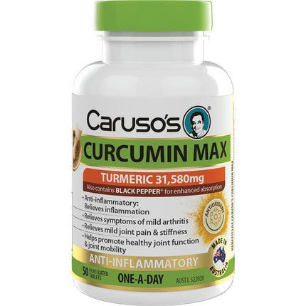 Caruso's Curcumin Max High Potency Turmeric Supplement 50 Tablets