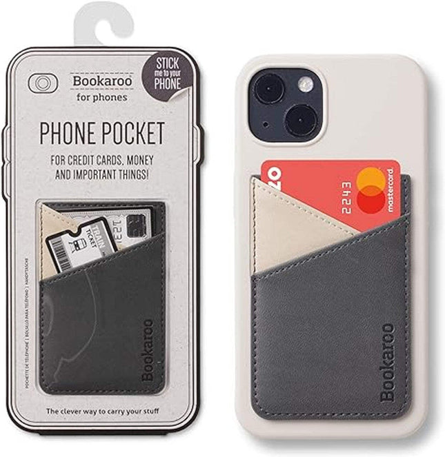 Bookaroo Phone Pocket Set Up Adhesive Card Holder and Stand for Notebooks