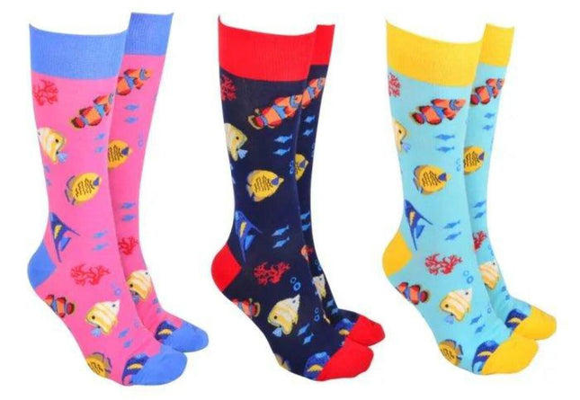 Sock Society Tropical Fish Novelty Crew Socks