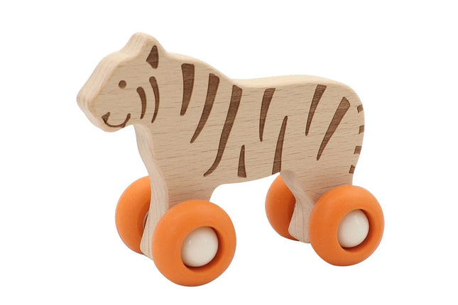 Kaper Kidz Wooden Wheelie Animal Push Along Toy