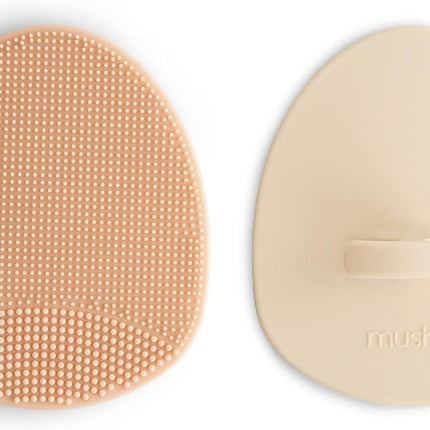 Mushie Cradle Cap Brush for Babies Blush and Sand