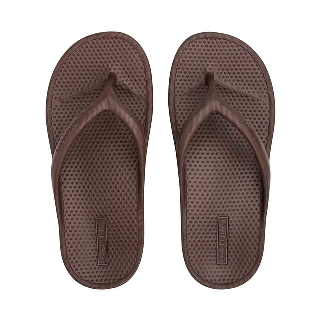 Archline Orthotic Rebound Thongs Arch Support Flip Flops Brown Euro Size 41