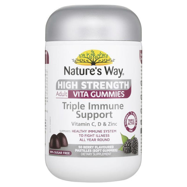 Nature's Way Adult Vita Gummies High Strength Triple Immune 50 Pastilles - OhYouLuckyDuck.com.au
