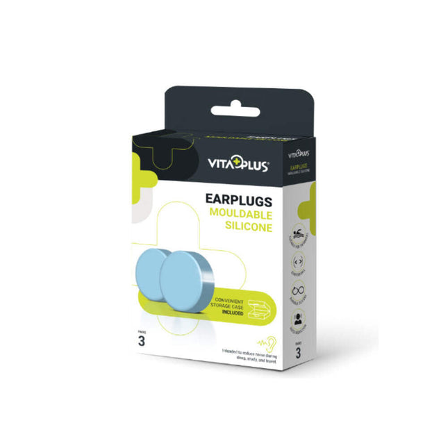 VIitaplus Mouldable Silicone Earplugs for Noise Reduction and Swimming 6 Pairs
