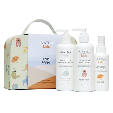 Natio Hello Happy Gift Set for Kids with Body Wash and Moisturiser 2 x 200ml