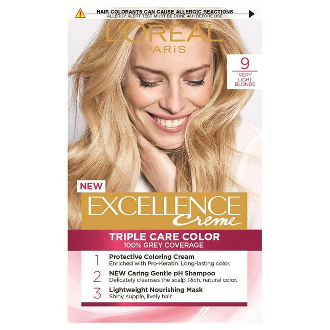 L'Oreal Excellence 9 Light Blonde Hair Colour - OhYouLuckyDuck.com.au