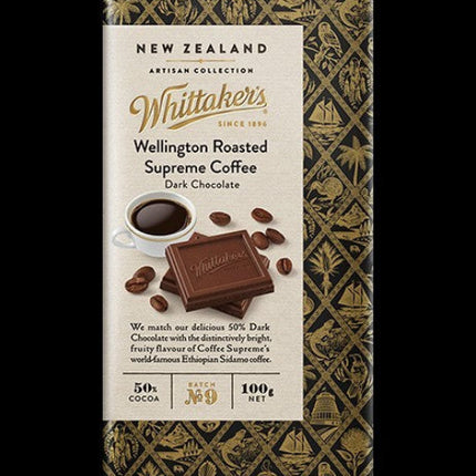 Whittakers Artisan Dark Roasted Coffee Chocolate Bar 100G