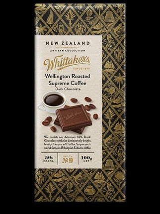 Whittakers Artisan Dark Roasted Coffee Chocolate Bar 100G