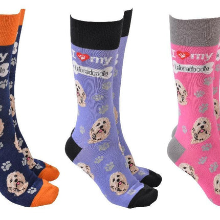 Sock Society Labradoodle Dog Novelty Crew Socks One Size