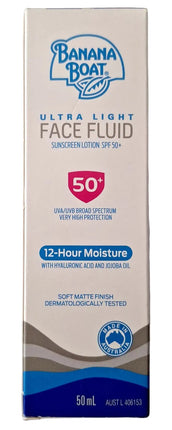 Banana Boat Ultra Light Face Fluid Sunscreen Lotion Spf50+ 50g