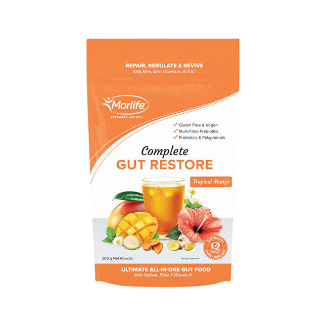 Morlife Complete Gut Restore Tropical Mango 200g