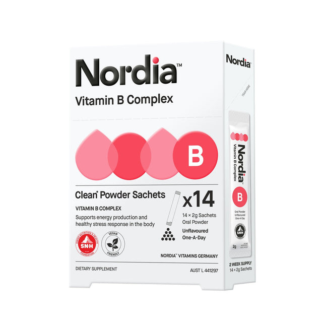 Nordia Vitamin B Complex Clean Powder Sachets for Energy and Vitality 14  42G