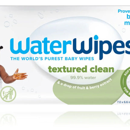WaterWipes Textured Clean Baby Wipes with Soapberry Extract for Sensitive Skin 60 Wipes