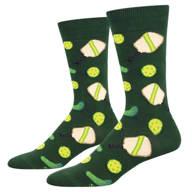 Socksmith Pickleball Green Cotton Crew Sock