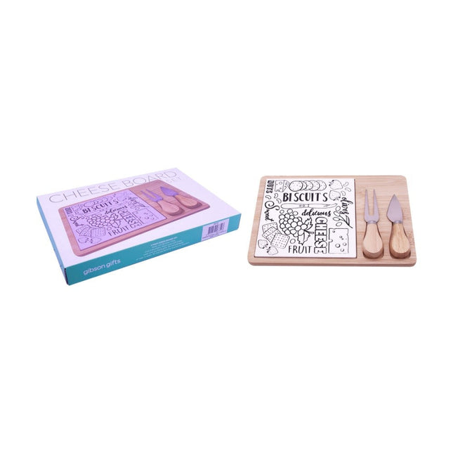 Gibson Gifts Bamboo Ceramic Board And 2 Piece Knife Set