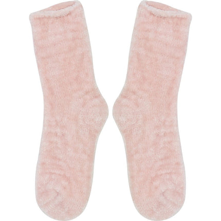Wicked Sista Womens Cosy Chenille Socks Soft Pink