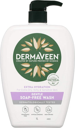 DermaVeen Soap Free Wash for Dry and Sensitive Skin 1L