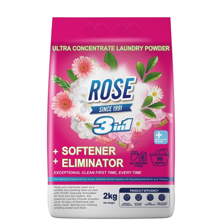 Rose 3 in 1 Ultra Concentrate Laundry Powder with Softener 2kg