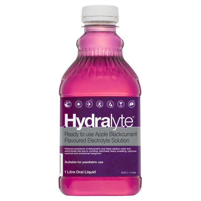 Hydralyte Apple Blackcurrant Electrolyte Solution 1 Litre - OhYouLuckyDuck.com.au