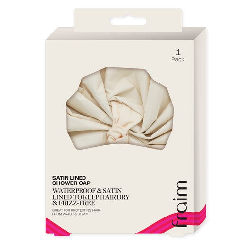 Fraim Satin Lined Shower Cap for Hair Protection