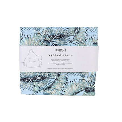 Wicked Sista Apron with Tropical Leaves Print