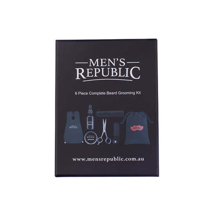 Men's Republic 6 Piece Beard Grooming Kit with Bag and Apron 30ML 30G 60ML