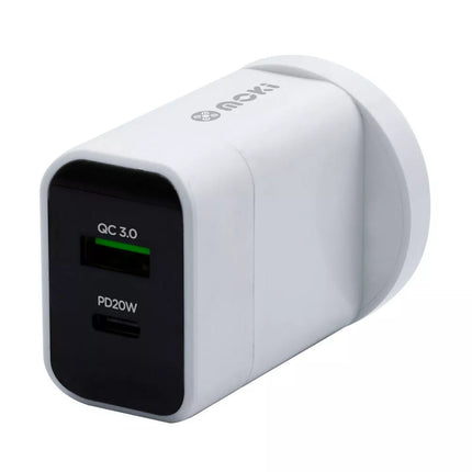 Moki PD 20W Type-C + QC USB 3.0 Wall Charger
