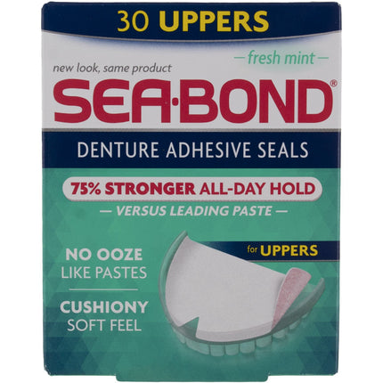 Sea Bond Fresh Denture Adhesive Seals for Uppers 30 Count