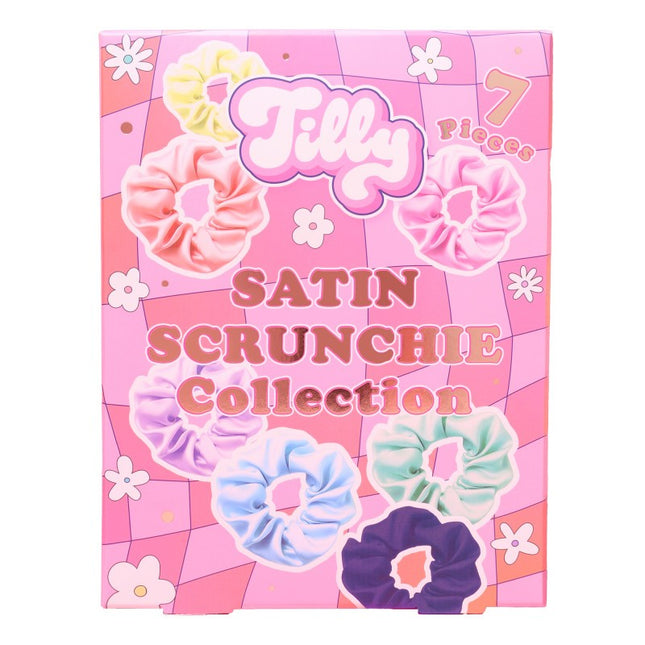 Tilly Satin Scrunchie Collection for Hair 7 Piece Set