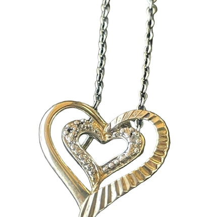 Sterling Silver Ross Simons Double Heart Necklace