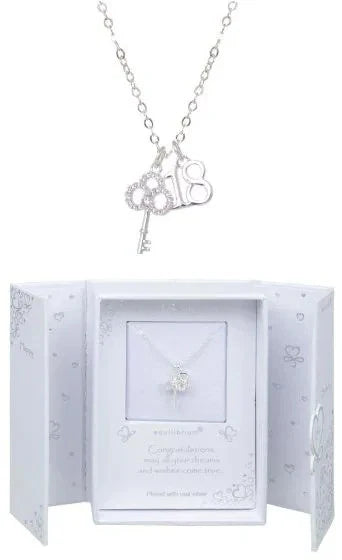 EQLB 18th Birthday Keepsake Necklace Pendant Jewellery Gift