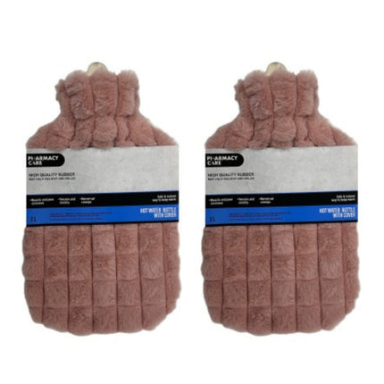 Pharmacy Care Hot Water Bottle 2l Pink Grey