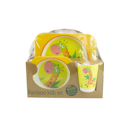 Baby & Me Bamboo Giraffe Dinner Set for Kids Eco Friendly Baby Meal Set