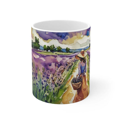 Printify Mug Lavender Field Art