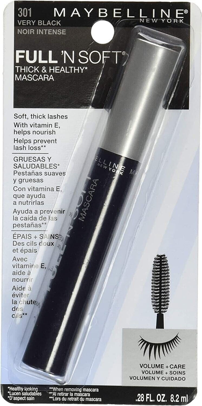 Maybelline Full ‘N Soft Thick & Healthy Mascara. #301 VERY BLACK. - OhYouLuckyDuck.com.au