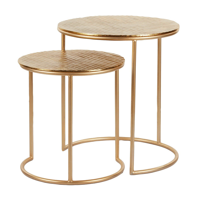 Society Home Coco Nesting Side Table Set of 2 Gold