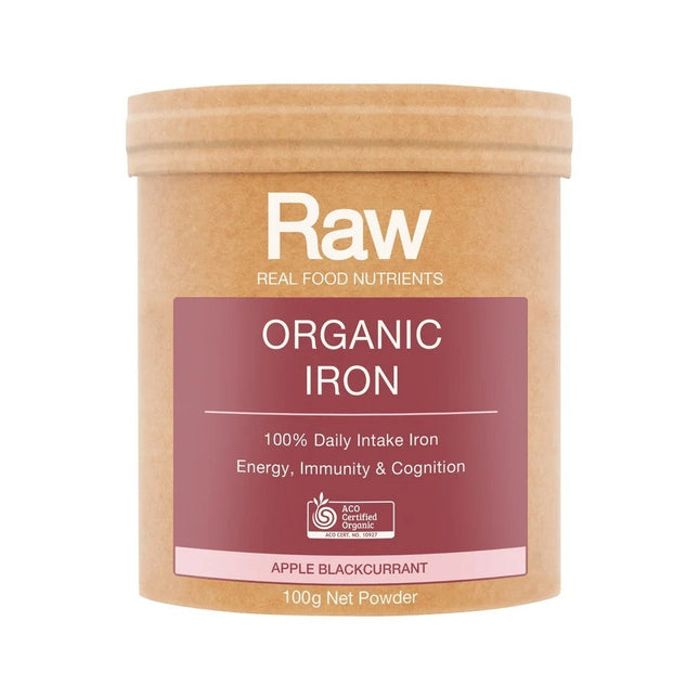 Amazonia Raw Real Food Nutrients Organic Iron 100g Apple Blackcurrant Flavour