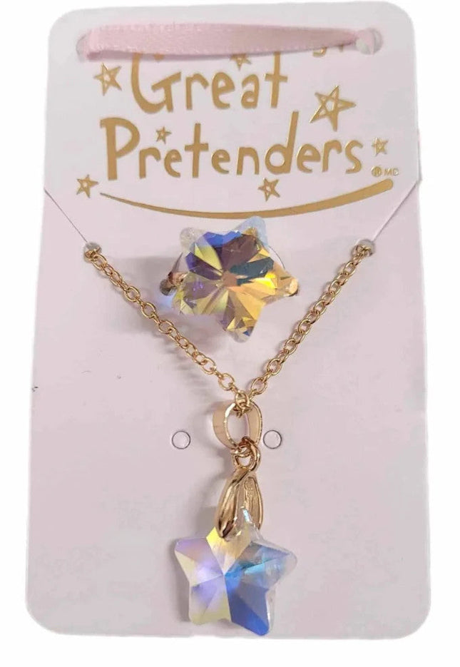 Great Pretenders Set Necklace And Earrings Holographic Star 90414