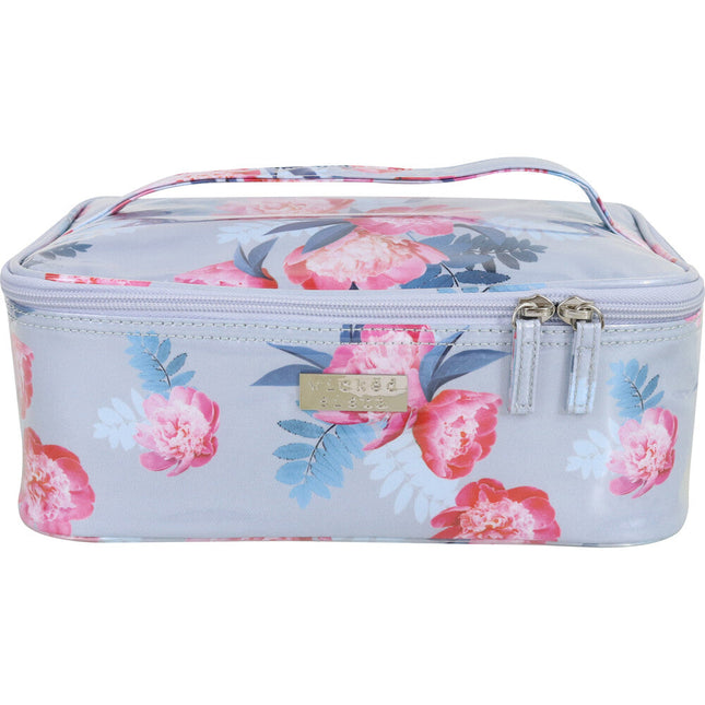 Wicked Sista Peony Blooms Floral Print Medium Beauty Case for Makeup and Skincare