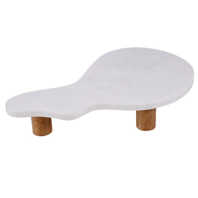 Amalfi Puddle Marble And Wood Serving Board Charcuterie Cheese Board 45x25cm