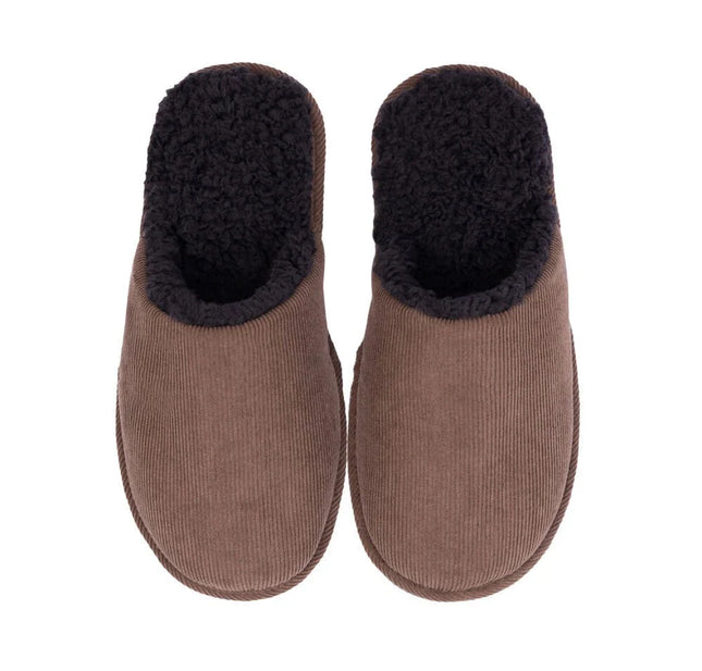 SnuggUps Men's Large Slide Slippers Chocolate